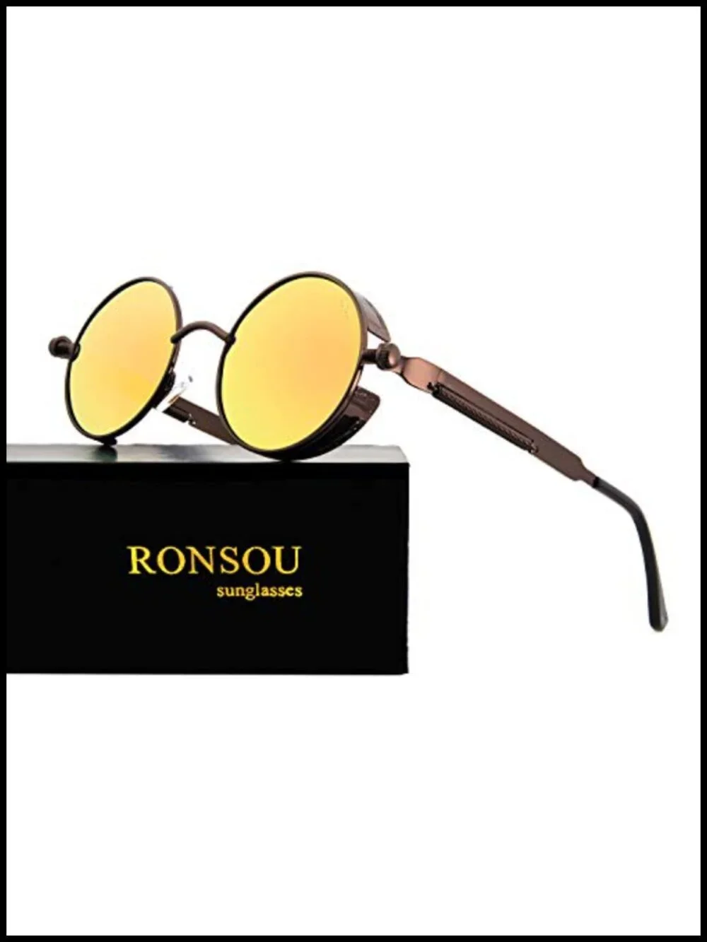 Steampunk Round Polarized Sunglasses UV400 Protection Men Women Metal Frame